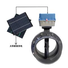 電動(dòng)太陽(yáng)能蝶閥（無(wú)線太陽(yáng)能電動(dòng)執(zhí)行器 PVC塑料閥體）